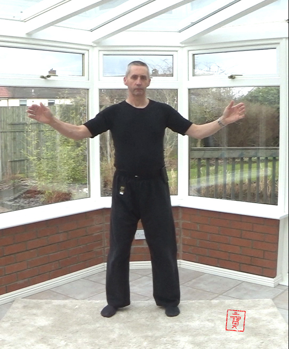 broadening the chest, from the shibashi. Healing with Qigong